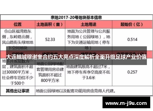 大连鲲城穆谢奎合约五大亮点深度解析全面升级足球产业价值