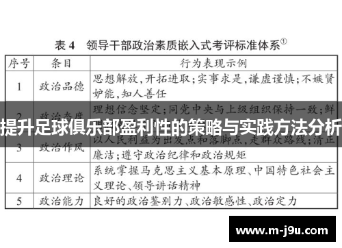提升足球俱乐部盈利性的策略与实践方法分析